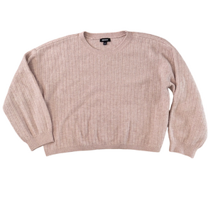 DKNY Soft Pink Crew Neck Sweater Cashmere Blend Oversized Medium